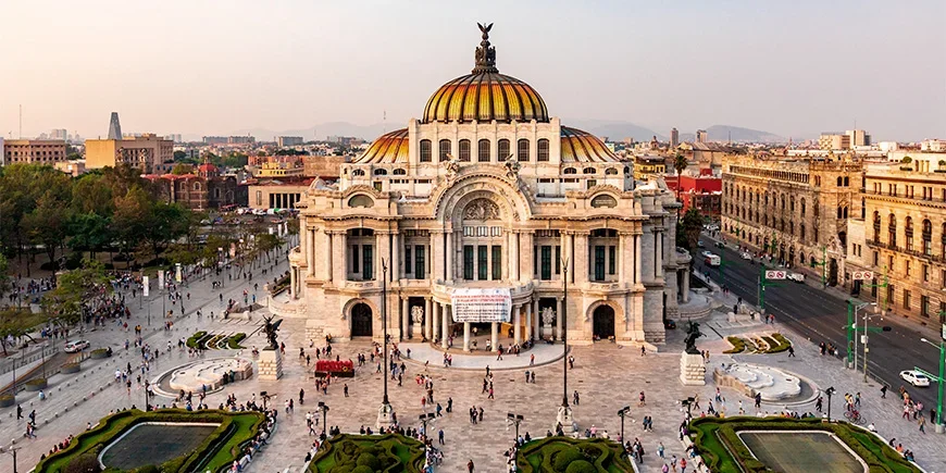 Den smukke bygning Palacio De Bellas Artes i Mexico City