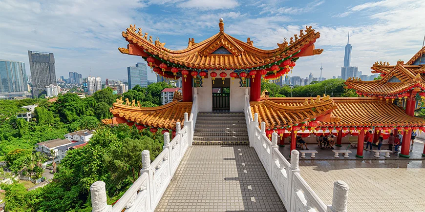 Udsigt over Kuala Lumpur fra Thean Hou Temple 