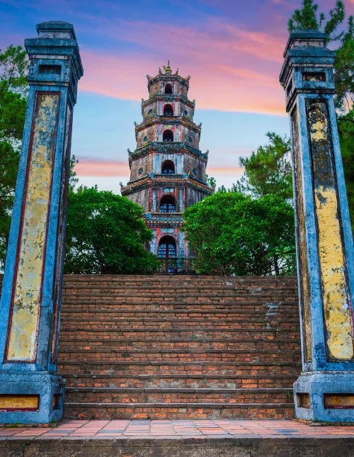 Thien Mu-pagoden i Hue, Vietnam