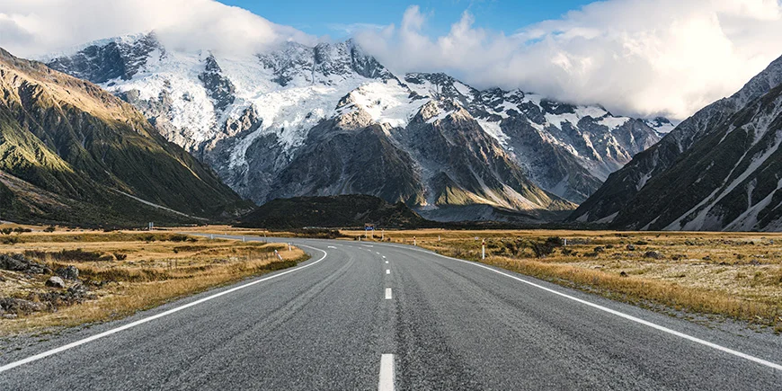 Ensom vej i New Zealand