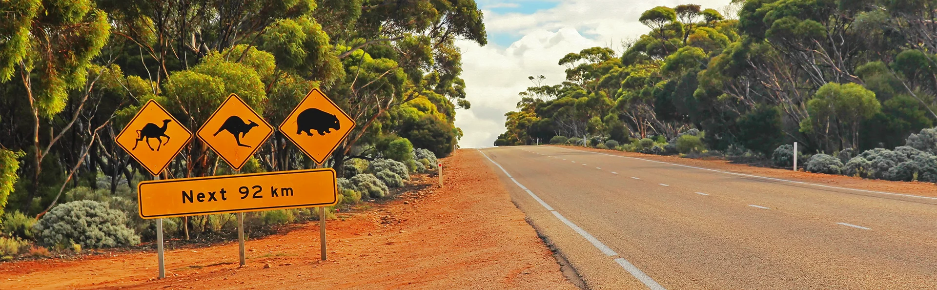 Vej til at krydse Nullarbor, Australien